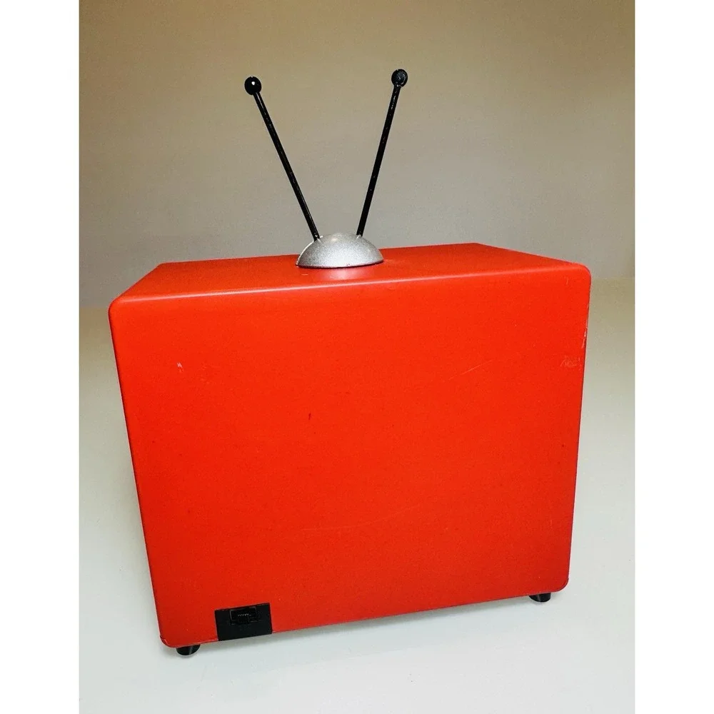 Vintage Christmas Decor Red  TV Music Box with Animated